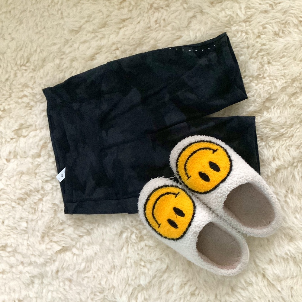 Lululemon biker shorts, black camo, size